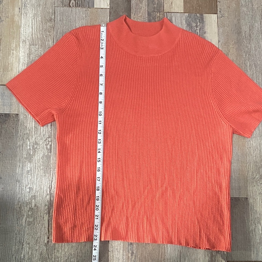 Requirements Orange Ribbed Blouse - Picture 8 of 10